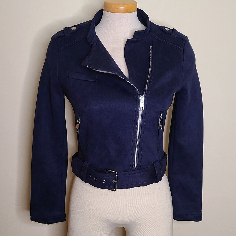 Banana Republic Faux Suede Moto Jacket - Petite Small